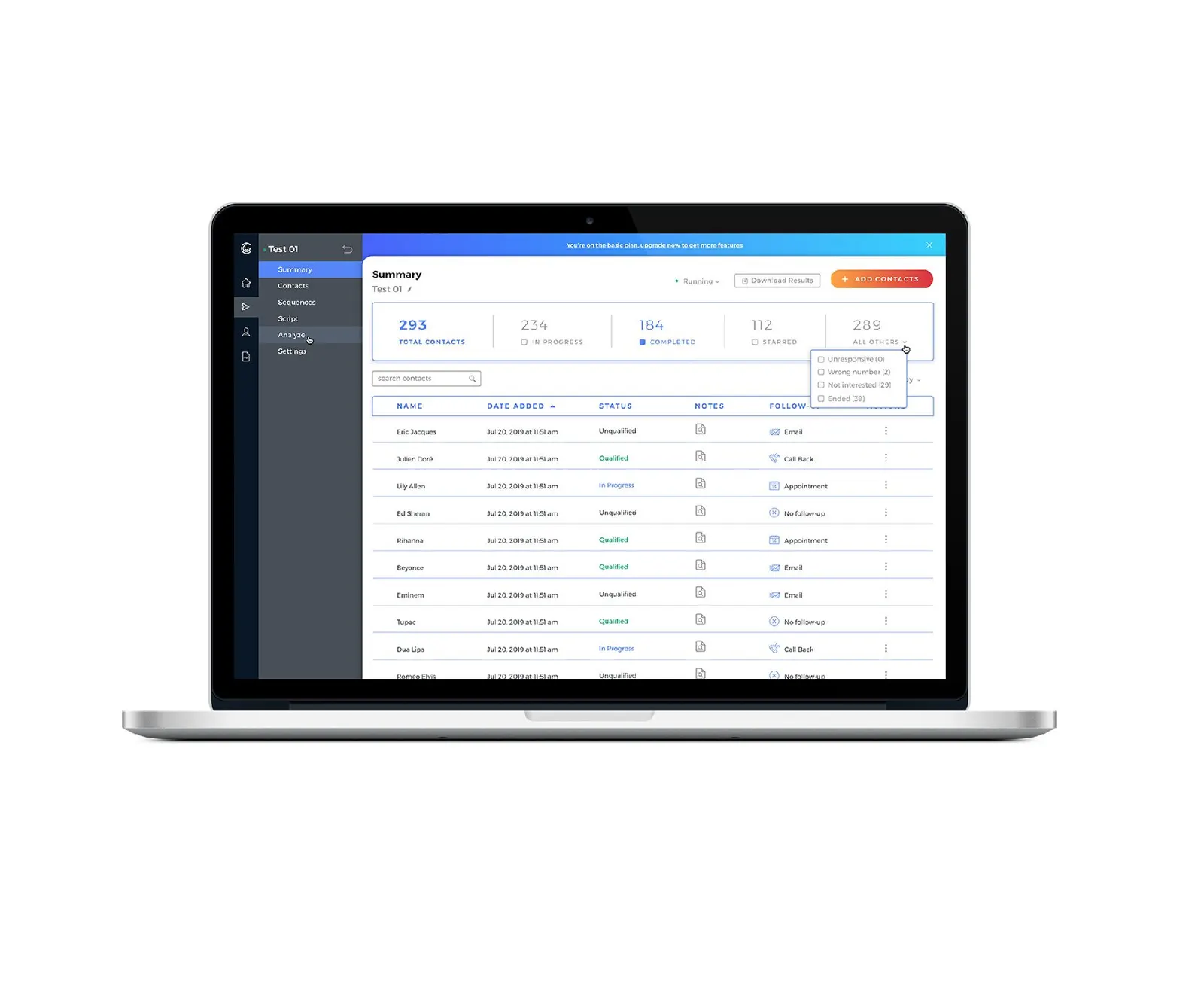 Upcall SaaS - Dashboard Software — visual 3